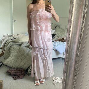 Floral-Appliqué Maxi Dress